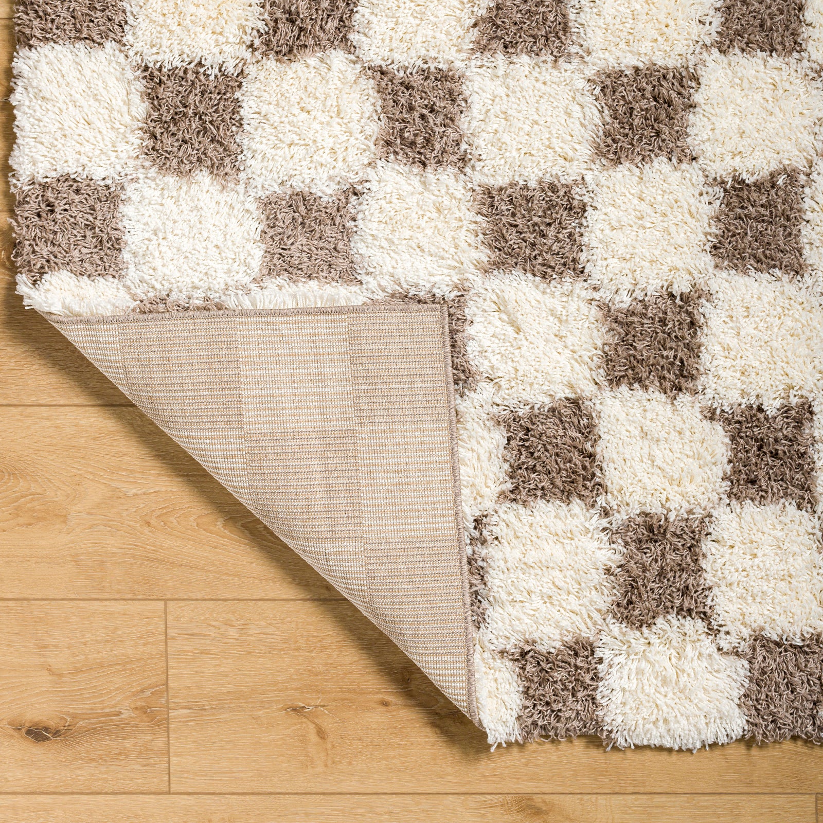 WILLA Modern Shaggy Checkered Runenr Rug