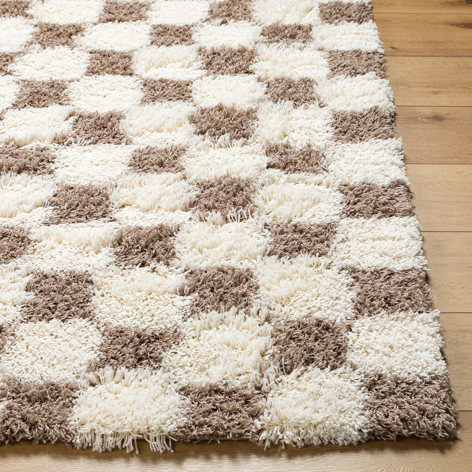 WILLA Modern Shaggy Checkered Runenr Rug