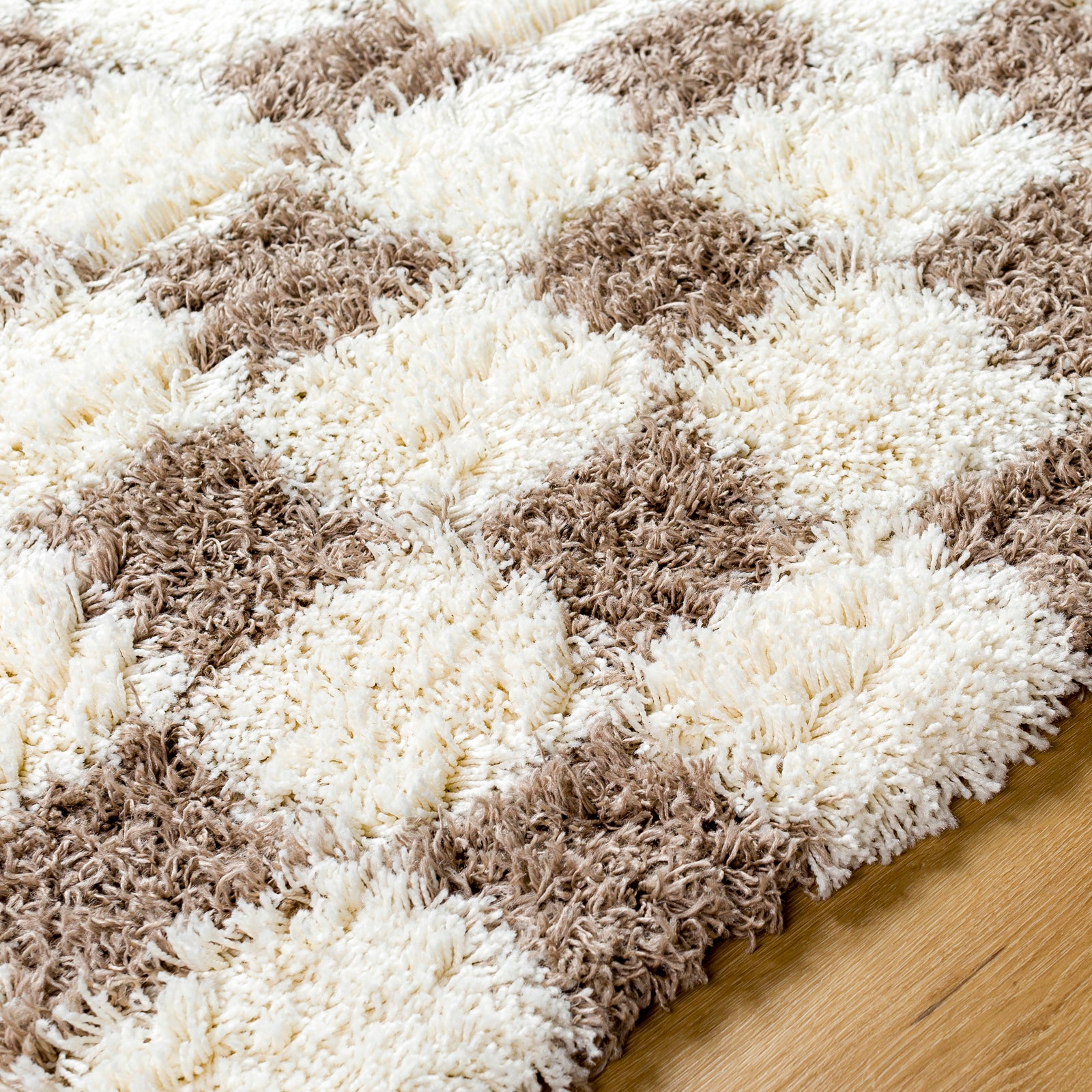 WILLA Modern Shaggy Checkered Runenr Rug