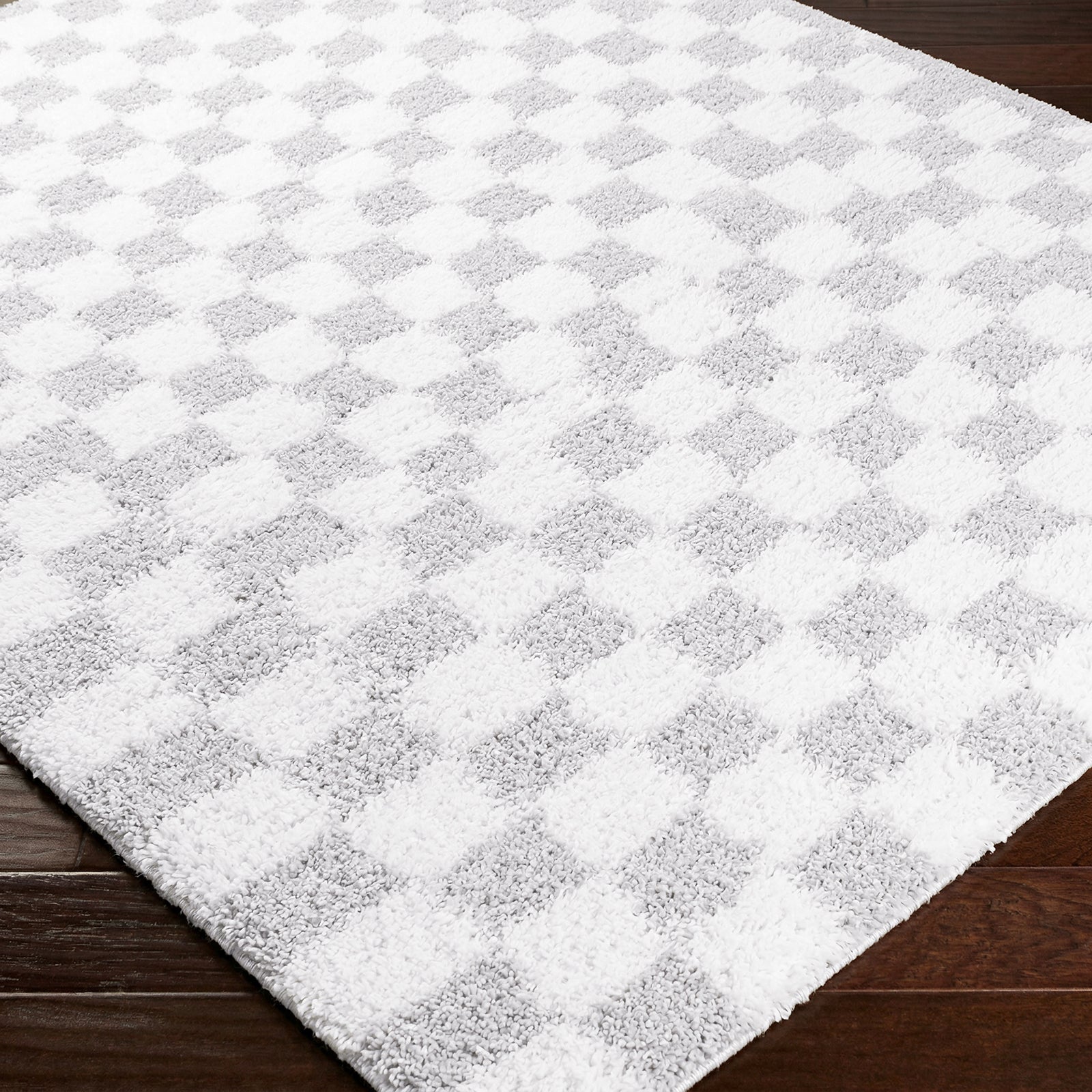Urban Shag Modern Checkboard Plush Pile Rug