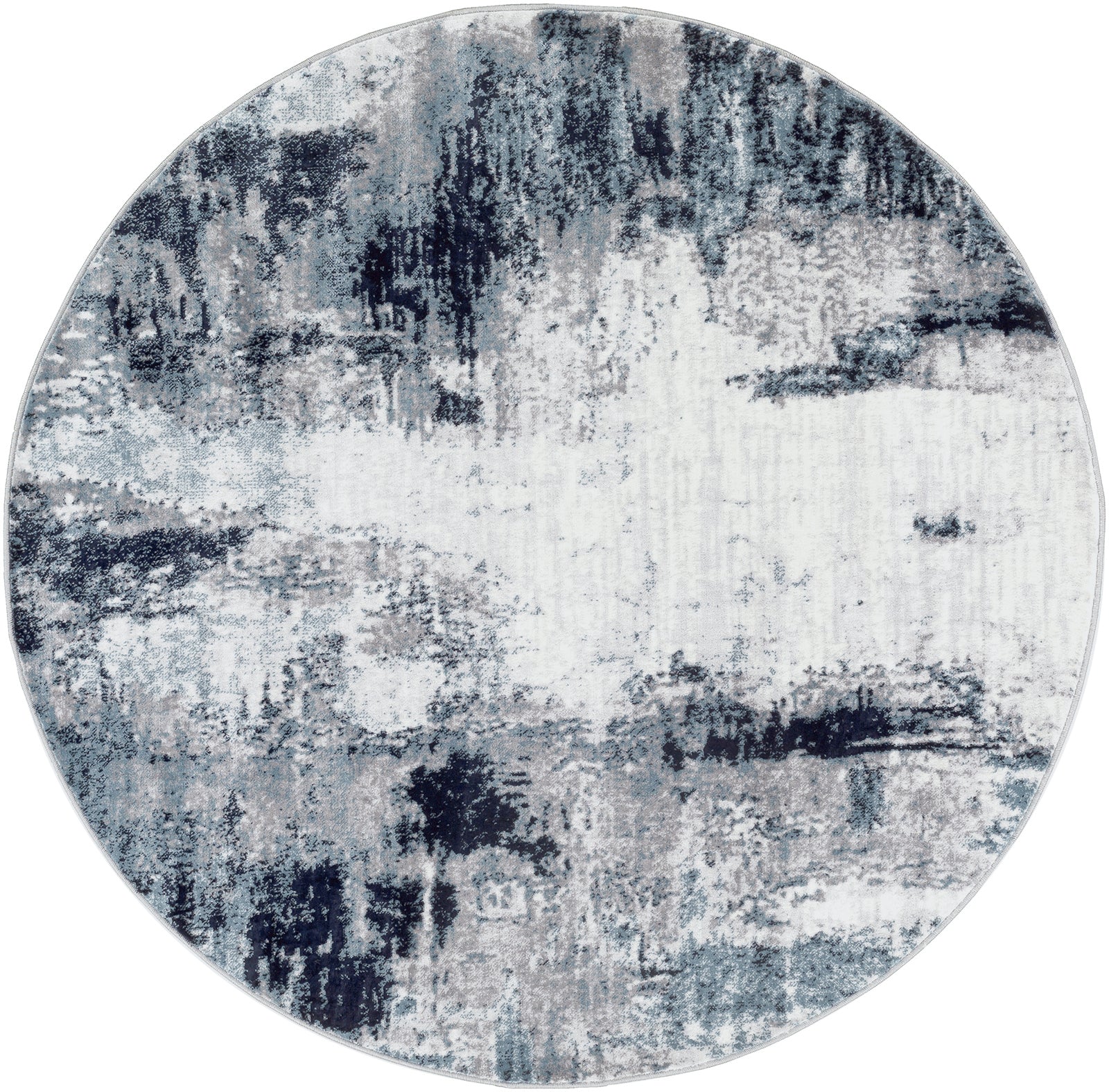 GIULIA Abstract Modern Marble Aqua/Navy Area Rug