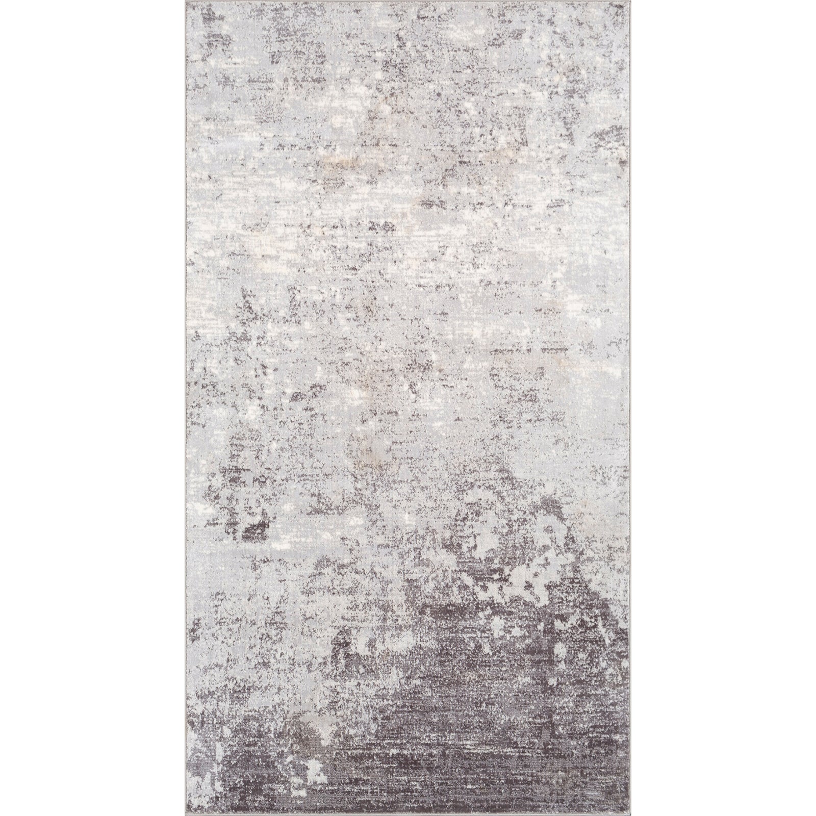 FIONA ROBERT Abstract Modern Marble Silver Grey Area Rug